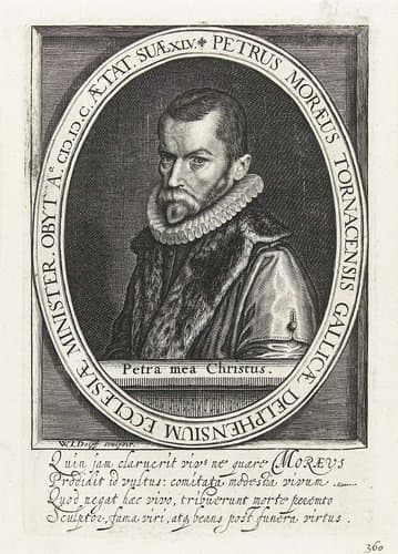 Portret van Petrus Moraeus op 45-jarige leeftijd by Willem Jacobsz Delff