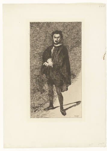 Portret van acteur Philibert Rouvière in de rol van Hamlet by Edouard Manet