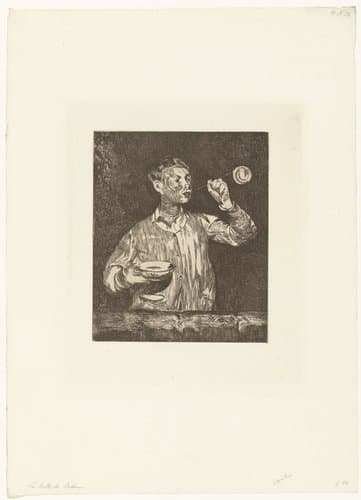 Léon Leenhoff blaast zeepbellen by Edouard Manet