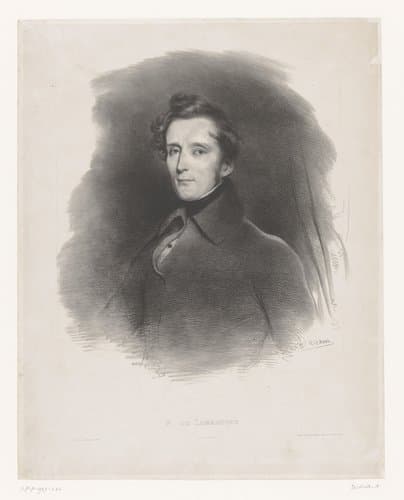 Portret van Alphonse de Lamartine by Achille Devéria