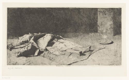 Dood lichaam van een Kabyle by Mariano José Maria Bernardo Fortuny y Carbó