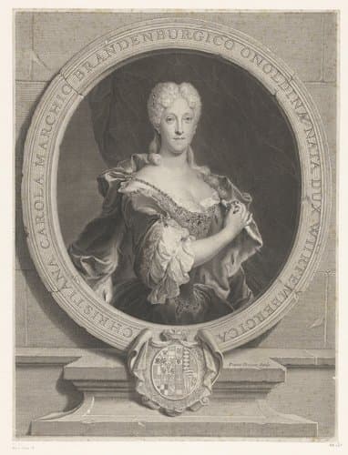 Portret van Christiane Charlotte van Württemberg-Winnental by Pierre Drevet