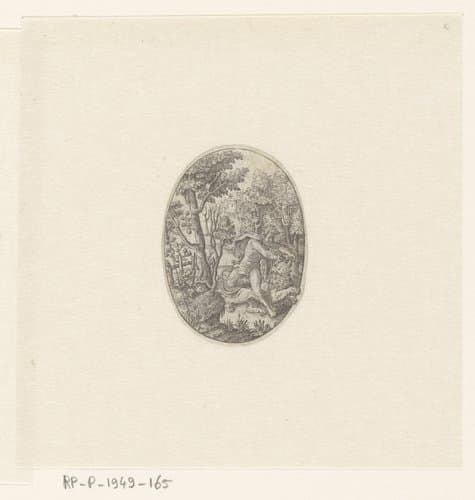 Hercules en de Nemeïsche leeuw by Etienne Delaune