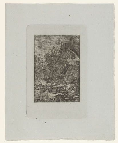 Entrée de village by Rodolphe Bresdin
