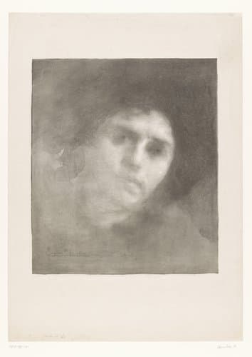 Portret van Madame Carrière by Eugène Carrière
