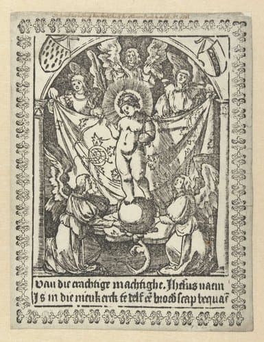 Bidprent voor broederschap van Jezus by Jacob Cornelisz van Oostsanen