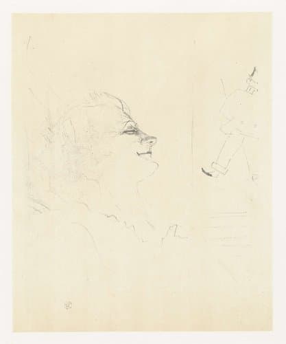 Portret van actrice Yvette Guilbert in Pessima by Henri de Toulouse-Lautrec