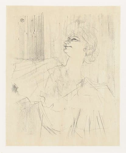 Portret van actrice Yvette Guilbert in A Ménilmontant de Bruant by Henri de Toulouse-Lautrec