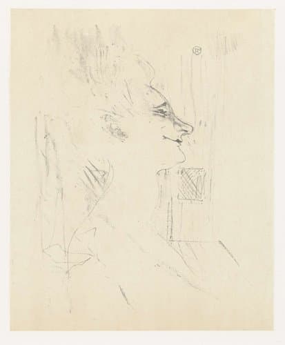 Portret van actrice Yvette Guilbert in Soularde by Henri de Toulouse-Lautrec