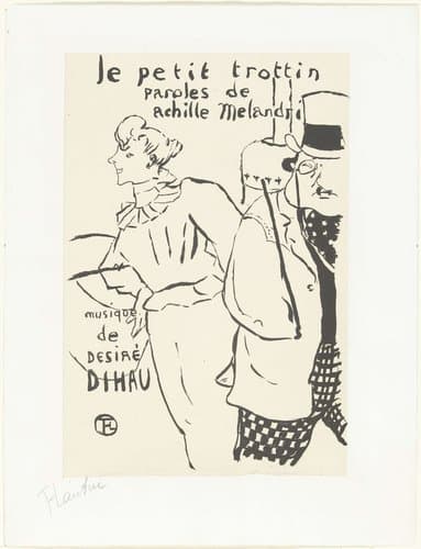 Vrouw als loopmeisje en man met hoed by Henri de Toulouse-Lautrec