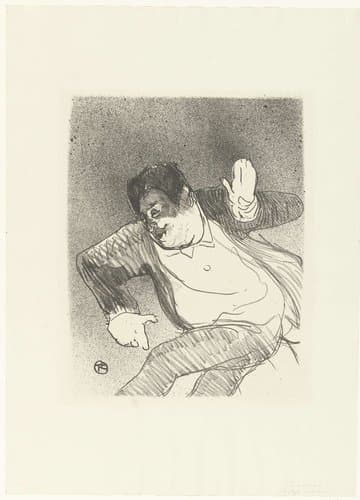 Portret van komiek Caudieux dansend in Petit Casino by Henri de Toulouse-Lautrec