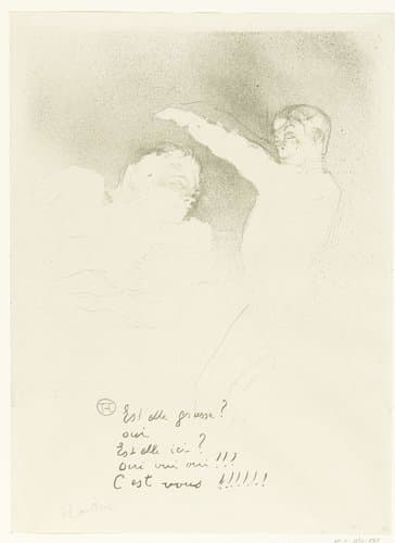 Portret van Marcelle Lender en Albert Brasseur bij het variété by Henri de Toulouse-Lautrec