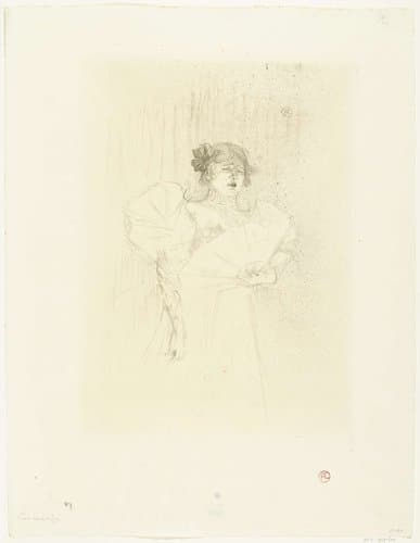 Portret van actrice Luce Myrès met waaier by Henri de Toulouse-Lautrec