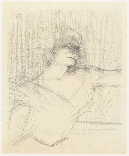 Portret van actrice Yvette Guilbert in Dans la Glu by Henri de Toulouse-Lautrec