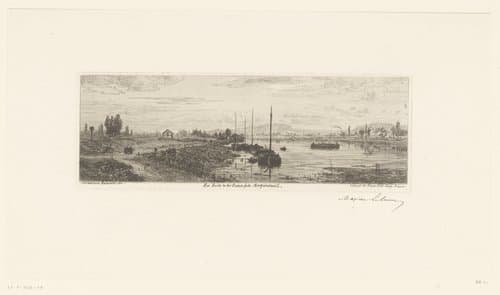 Gezicht op de Seine in de buurt van Argenteuil by Maxime François Antoine Lalanne