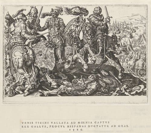 Gevangename van Frans I tijdens de slag van Pavia, 1525 by Dirck Volckertsz. Coornhert