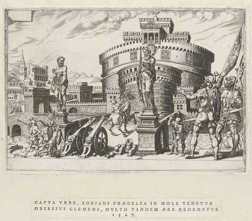 Belegering van de Engelenburcht by Dirck Volckertsz. Coornhert