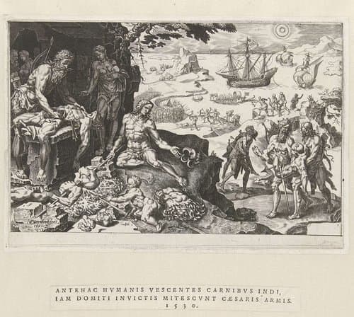 Beschaving wordt gebracht bij de Indianen, 1530 by Dirck Volckertsz. Coornhert
