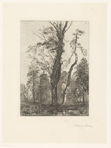 Landschap met ruïne by Maxime François Antoine Lalanne