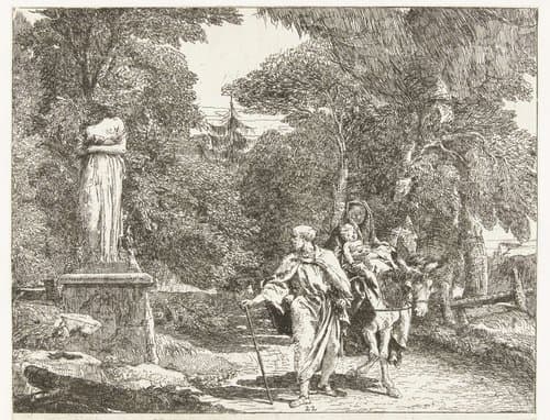 Vlucht naar Egypte by Giovanni Domenico Tiepolo
