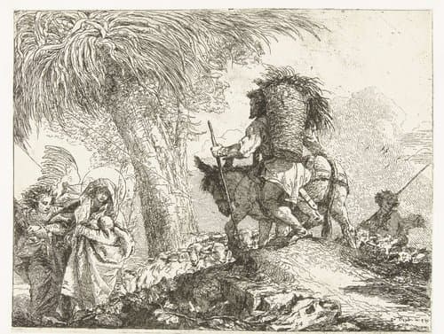 Vlucht naar Egypte by Giovanni Domenico Tiepolo