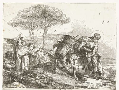 Vlucht naar Egypte by Giovanni Domenico Tiepolo