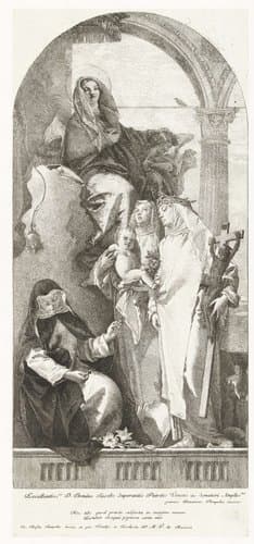 Maria met Kind met drie vrouwelijke heiligen van de dominicaanse orde by Giovanni Domenico Tiepolo