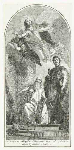 Maria met de heiligen Antonius en Joris by Giovanni Domenico Tiepolo