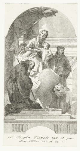 Maria met de heiligen Antonius van Padua en Franciscus van Paola by Giovanni Domenico Tiepolo
