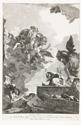 Maria verschijnt aan heilige Simon Stock by Giovanni Domenico Tiepolo