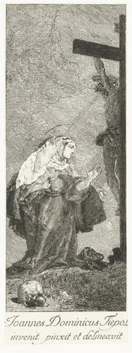 Heilige Margaretha van Cortona aanbidt crucifix by Giovanni Domenico Tiepolo