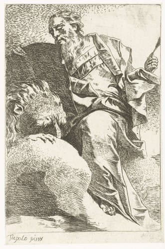 Evangelist Marcus met leeuw by Giovanni Battista Tiepolo