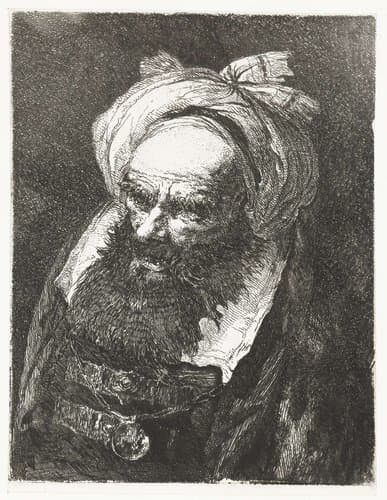 Oude man met tulband by Giovanni Domenico Tiepolo