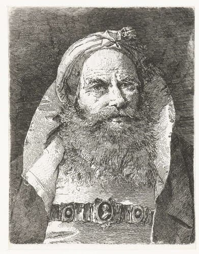 Man met kleine tulband by Giovanni Domenico Tiepolo