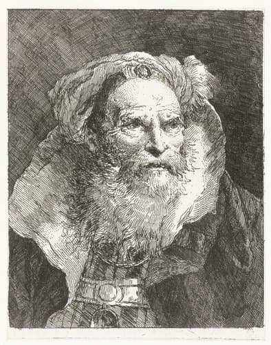 Man in overpeinzing by Giovanni Domenico Tiepolo