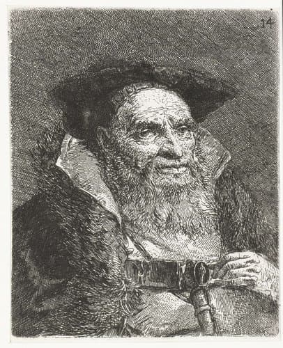 Man met baret by Giovanni Domenico Tiepolo