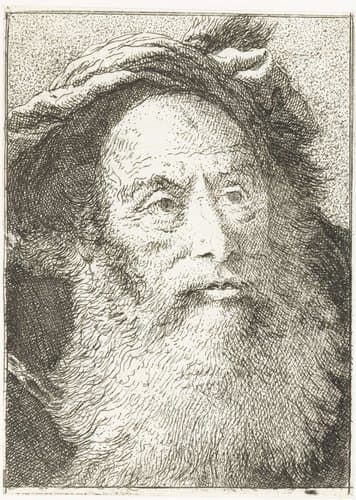 Man met baard by Giovanni Domenico Tiepolo