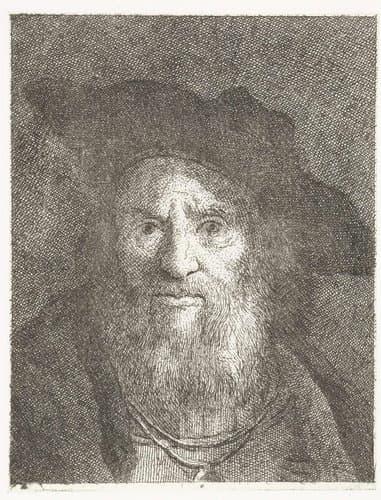 Man met baret by Giovanni Domenico Tiepolo