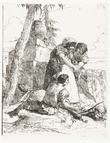 Magician Pointing to a Head on a Stake by Giovanni Battista Tiepolo