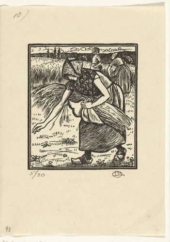 Ruth verzamelt aren by Lucien Pissarro