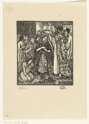 De kroning van Esther by Lucien Pissarro