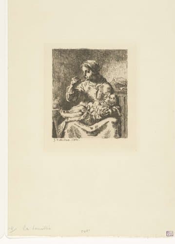 La Bouillie by Jean François Millet