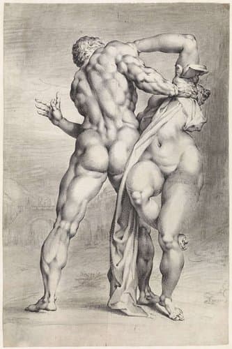 Roof van een Sabijnse vrouw, achteraanzicht by Jan Harmensz. Muller