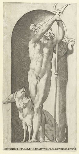 Pluto met tweetand en Cerberus by Jacob Binck