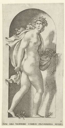 Proserpina met bloemen by Jacob Binck