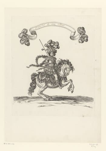 Aanvoerder te paard verkleed als Indiaan by François Chauveau