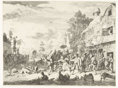 Grote dorpskermis by Cornelis Dusart