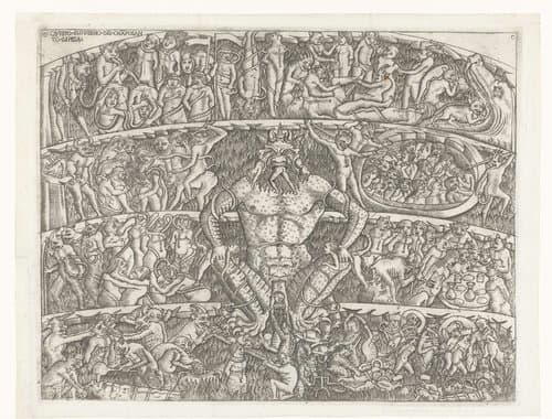 Hel met Satan en bestraffing van zondaars door demonen by anonymous