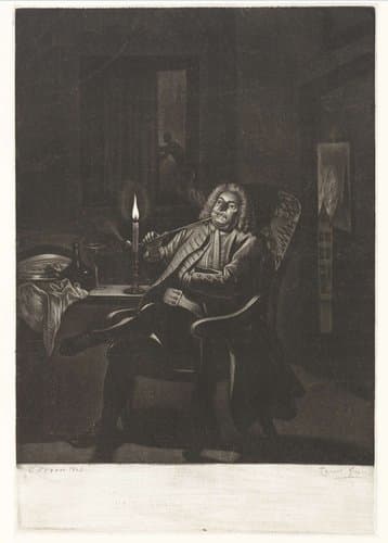 Pijprokende man by Pieter Louw