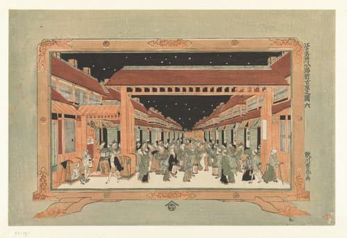 Acht beroemde plekken in Edo by Utagawa Toyoharu